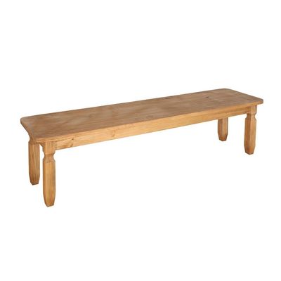 Conjunto de Mesa Retangular com Tampo de Madeira e 2 Bancos Corona Mel