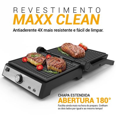 Grill Philco 2 em 1 Chapas Removíveis e abertura 180° PGR50A 127V