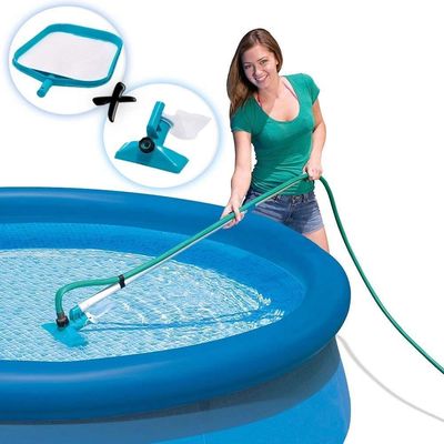 Kit De Limpeza Manutenção Piscina Intex Aspirador Peneira