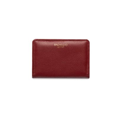 Carteira Slim em Couro Feminina Pequena RFID Vermelha P / Vermelho