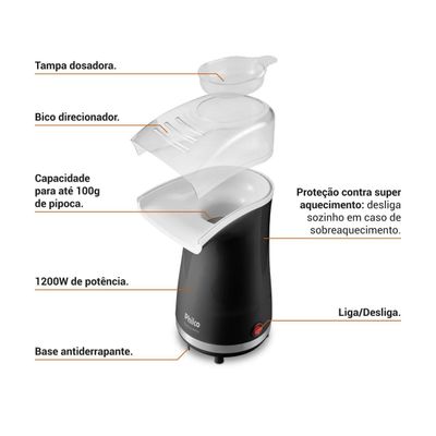 Pipoqueira Elétrica Sem Óleo Philco  1200W PPIE01A 127V