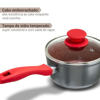 Panela Philco 1,4L com Tampa de Vidro Redstone PPH160APR -