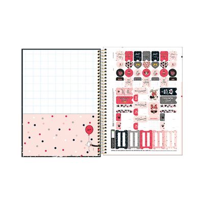 Caderno Universitário Tilibra Espiral Capa Dura Minnie 1 Matéria 80 Folhas Capas Diversas