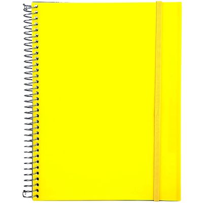 Caderno Universitário Confetti Espiral Capa Plástica Le Black Neon 1 Matéria Aba Elástico 96 Folhas