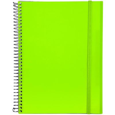 Caderno Universitário Confetti Espiral Capa Plástica Le Black Neon 1 Matéria Aba Elástico 96 Folhas