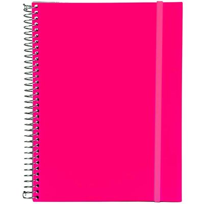 Caderno Universitário Confetti Espiral Capa Plástica Le Black Neon 1 Matéria Aba Elástico 96 Folhas