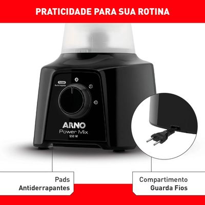 Liquidificador Arno Power Mix LQ10 Preto - 110V