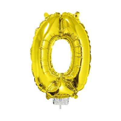 Balão Metalizado 16" Funny Letra O Dourado com Suporte