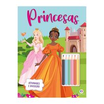Livro Infantil Ciranda Cultural Princesas com Lápis de Cor