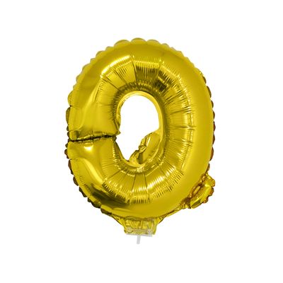 Balão Metalizado 16" Funny Letra Q Dourado com Suporte