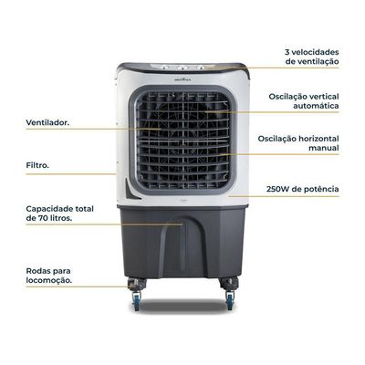 Climatizador De Ar Britânia 70L 4 Em 1 BCL70 3 Velocidades 110V