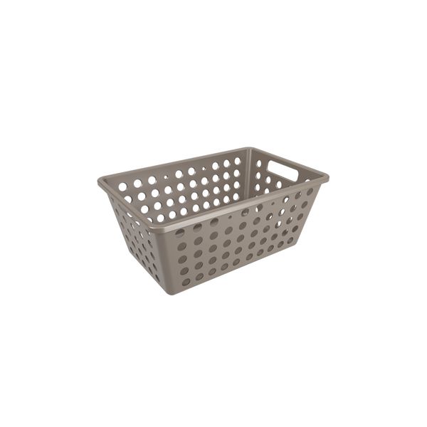 Cesta Organizadora Coza One Grande em Plástico Cinza 12x19x28cm