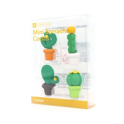 Mini Borracha Le Cactos Color com 04 unidades