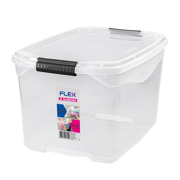 Caixa Organizadora Sanremo Flex em Plástico Cristal 29L