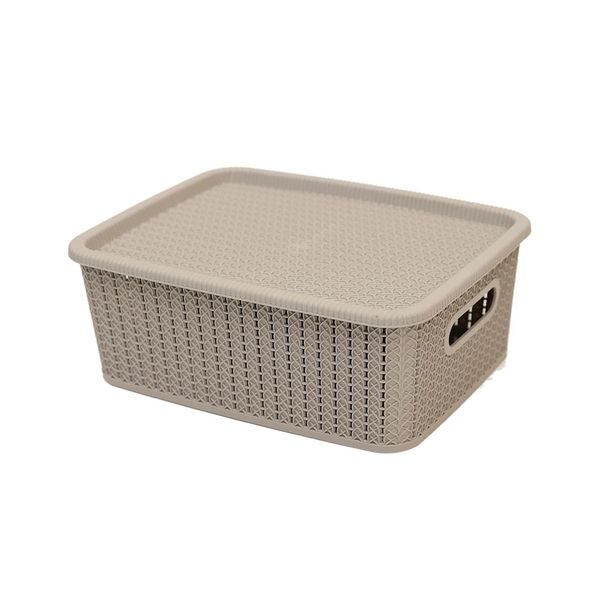 Caixa Organizadora São Bernardo Ratan 12,5 Litros Cinza Concreto Caixa Organizadora São Bernardo Ratan 12,5 Litros Cinza Concreto