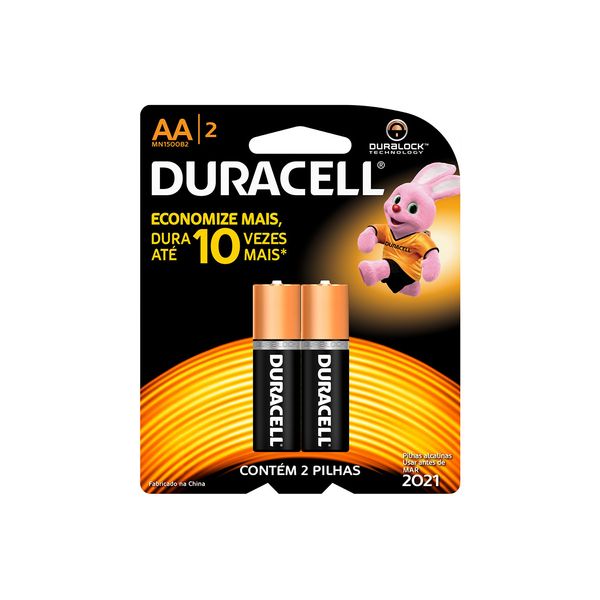 Pilha Duracel Alcalina Duracel AA com 2 Unidades
