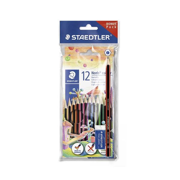 Kit Escolar Staedtler com Lápis de Cor Madeira 12 Cores e Borracha Basic Kit Escolar Staedtler com Lápis de Cor Madeira 12 Cores e Borracha Basic