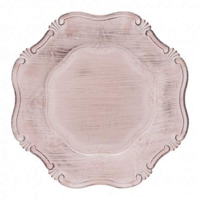 Sousplat de Plástico Copa e Cia Corinto Rose Gold Antique Rosa Chá 33cm