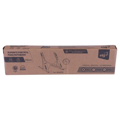SUPORTE DE MESA PORTÁTIL PARA NOTEBOOK / LAPTOP - 10" a 17,3"- 10 NÍVEIS DE ALTURA - BRANCO - NTB852