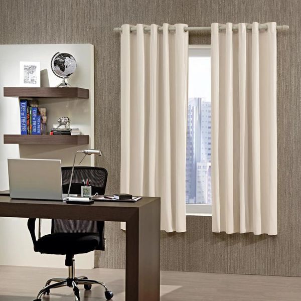 Cortina Blackout Bella Janela em PVC Ilhós Bege e Cinza 2,60x2,50m Cortina Blackout Bella Janela em PVC Ilhós Bege e Cinza 2,60x2,50m