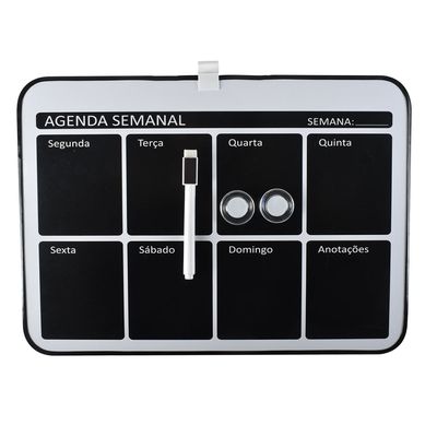 Quadro Magnético Negro c/  Ima e Marcador 35*25CM CV244893 Loffice