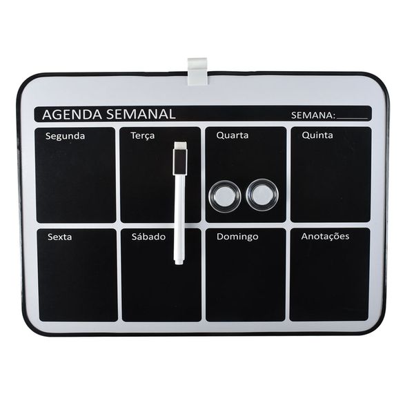 Quadro Magnético Negro c/ Ima e Marcador 35*25CM CV244893 Loffice