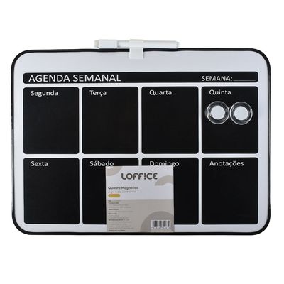 Quadro Magnético Negro c/  Ima e Marcador 35*25CM CV244893 Loffice