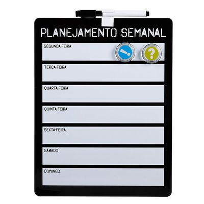 Quadro Magnético  Planej Semanal c/ Ima e Marcador 21.5x28cm CV244894 Loffice