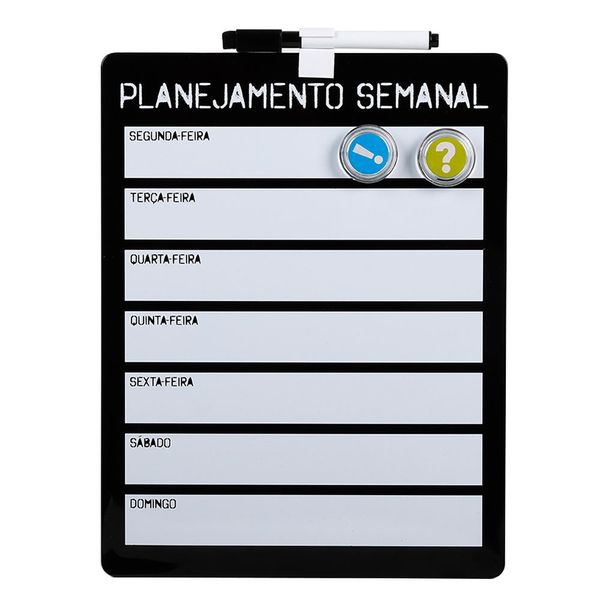 Quadro Magnético Planej Semanal c/ Ima e Marcador 21.5x28cm CV244894 Loffice