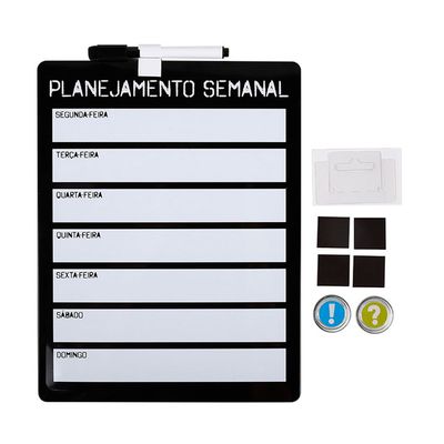 Quadro Magnético  Planej Semanal c/ Ima e Marcador 21.5x28cm CV244894 Loffice