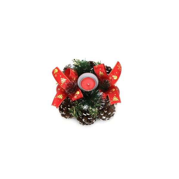Porta Vela de Natal Laço Le 16x7cm
