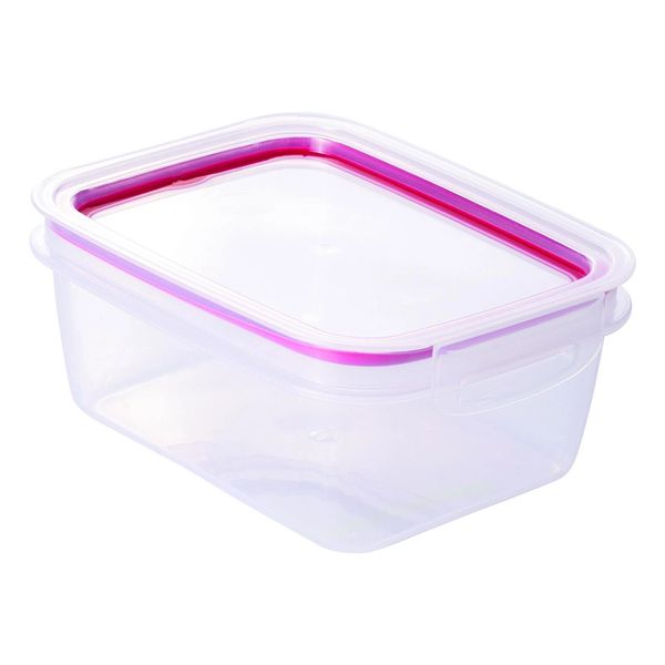 Pote para Mantimentos Hermético Plasútil Trava Mais Retangular Vermelho 910ml