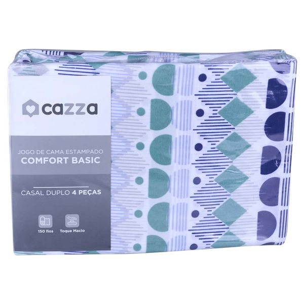 Jogo de Cama Casal Cazza Microfibra Geométrico Duplo 4 Peças - Item Sortido Jogo de Cama Casal Cazza Microfibra Geométrico Duplo 4 Peças - Item Sortido