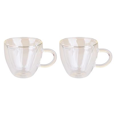 Conjunto de Canecas Cazza Amore Mio em Vidro 2 Peças 240ml