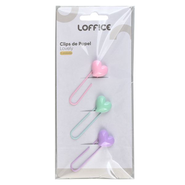 Conjunto Clips Papel 3 unidades Lovely CV244908 Loffice Sortido Conjunto Clips Papel 3 unidades Lovely CV244908 Loffice Sortido