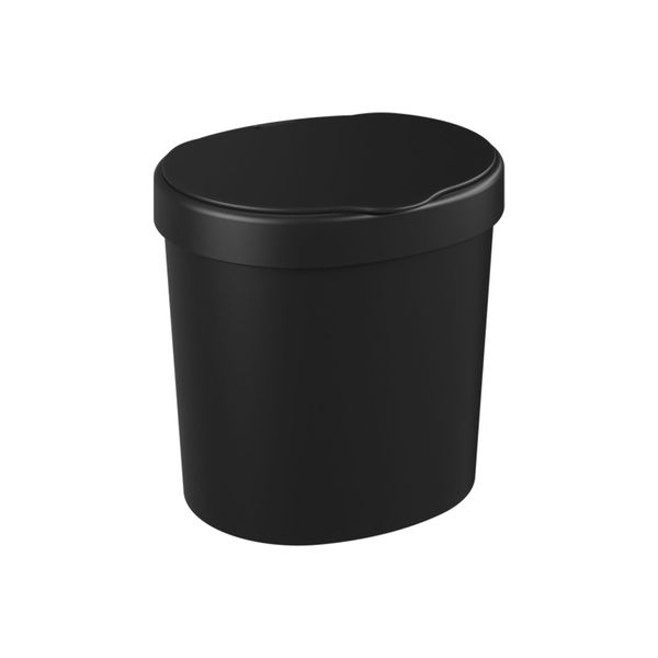 Lixeira de Plástico com Tampa para Pia Coza Preta 2,5L