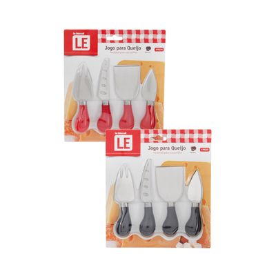 Kit para Queijos Le Saveur Inox e Plástico 4 Peças