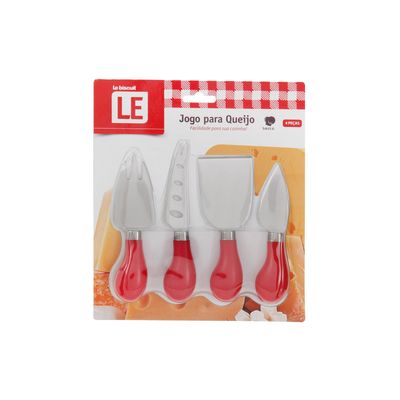 Kit para Queijos Le Saveur Inox e Plástico 4 Peças