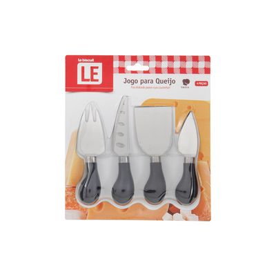 Kit para Queijos Le Saveur Inox e Plástico 4 Peças