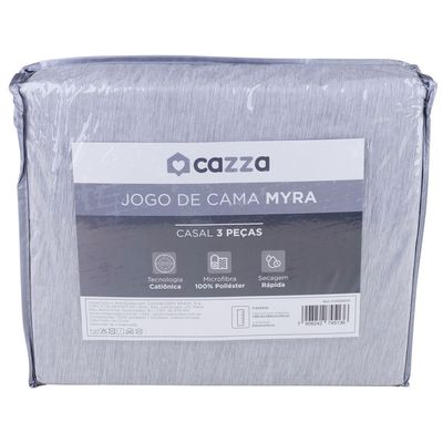 Jogo de Cama Casal Cazza Cationico Myra Microfibra 3 Peças - Item Sortido