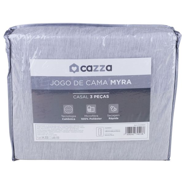 Jogo de Cama Casal Cazza Cationico Myra Microfibra 3 Peças - Item Sortido