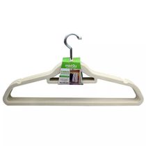 Conjunto de Cabides de Veludo Santana Bege com 10 Unidades
