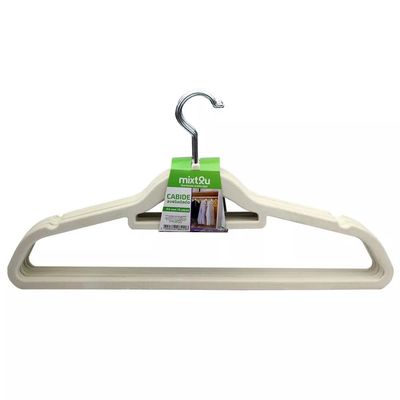 Conjunto de Cabides de Veludo Santana Bege com 10 Unidades