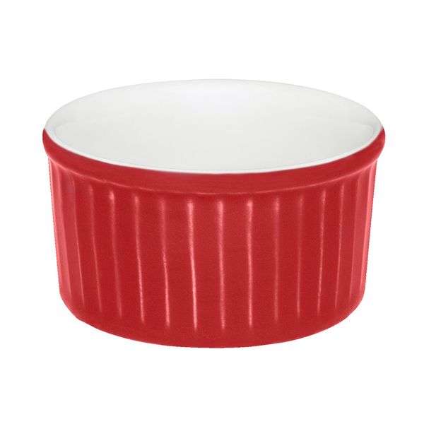 Conjunto de Tigela Ramequin de Porcelana Oxford Vermelho com 3 Peças