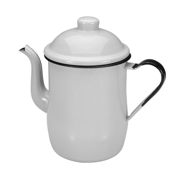 Leiteira Bule Metallouça de Aço Esmaltada Branco 1L