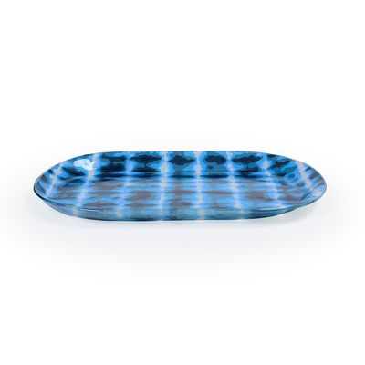 Travessa Pequena Retangular Decorglass Tie Dye
