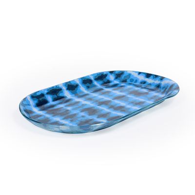 Travessa Pequena Retangular Decorglass Tie Dye