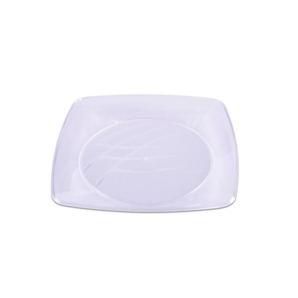 Prato de Acrilíco Prafesta Quadrado com 10 Unidades Tamanho M Cristal Prato de Acrilíco Prafesta Quadrado com 10 Unidades Tamanho M Cristal
