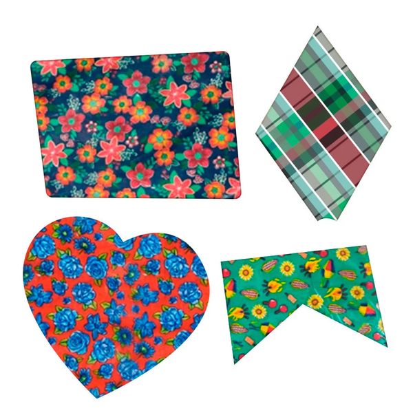 Adesivo Junino para Roupa Regina Arraiá Retalho com 4 Unidades