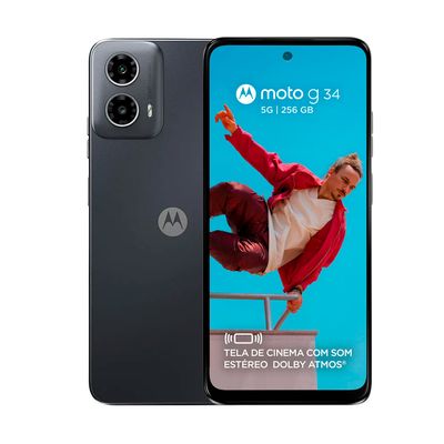 Smartphone Motorola G34 5G 128GB Tela de 6.5" Câmera Dupla 50MP + 2MP Preto